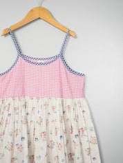 White & Pink Lace Detail Dress