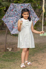 GREEN CHECKS AND EMBROIDERY DRESS