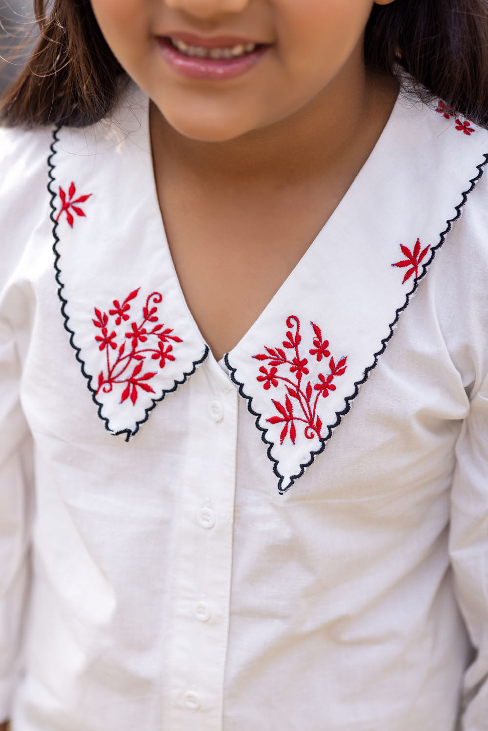 White Large Collar Shirt