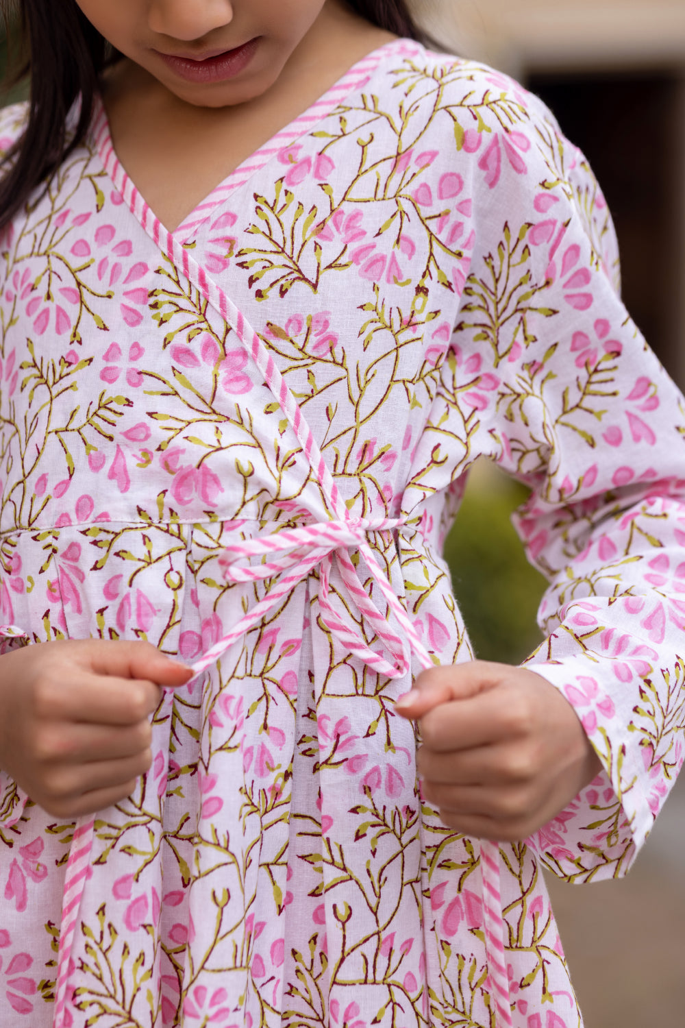 Pink Angrakha Pyjama Set