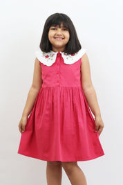 Red Embroidery Detail Dress