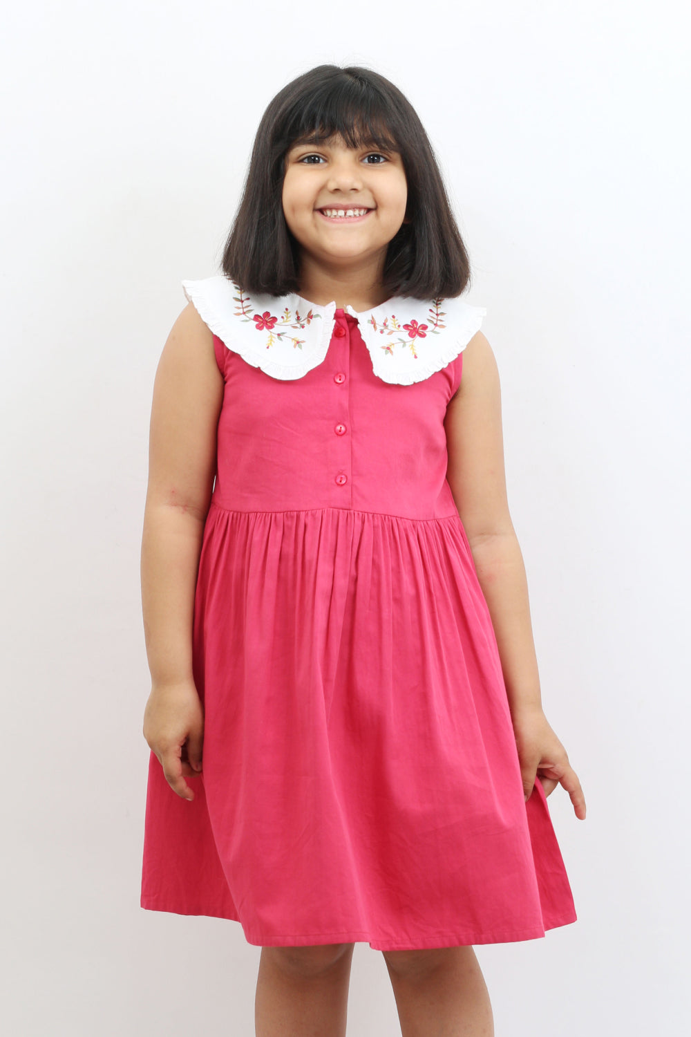 Red Embroidery Detail Dress