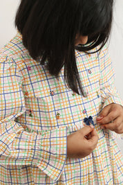 Colorful Checks Embroidered Pyjama Set