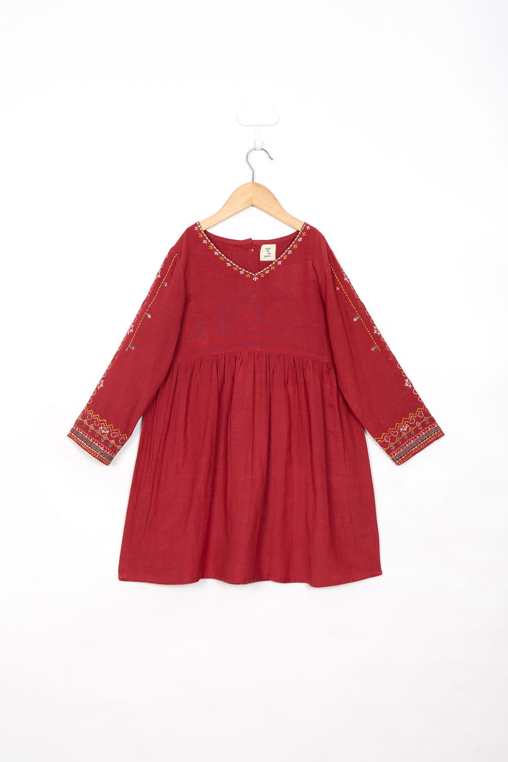Crimson Embroidery Dress