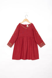 Crimson Embroidery Dress