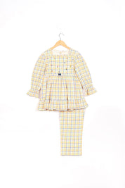 Colorful Checks Embroidered Pyjama Set