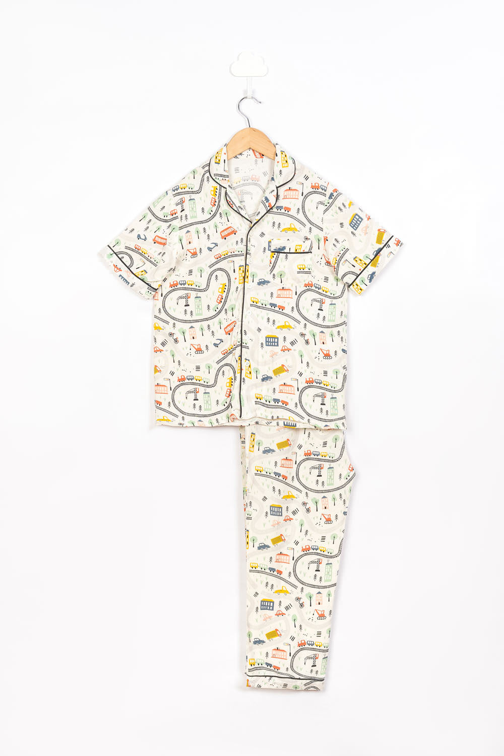 White Print Pyjama Set