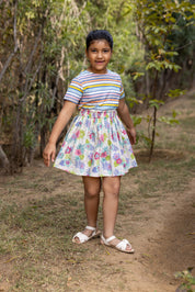 STRIPE AND FLORAL DRESS