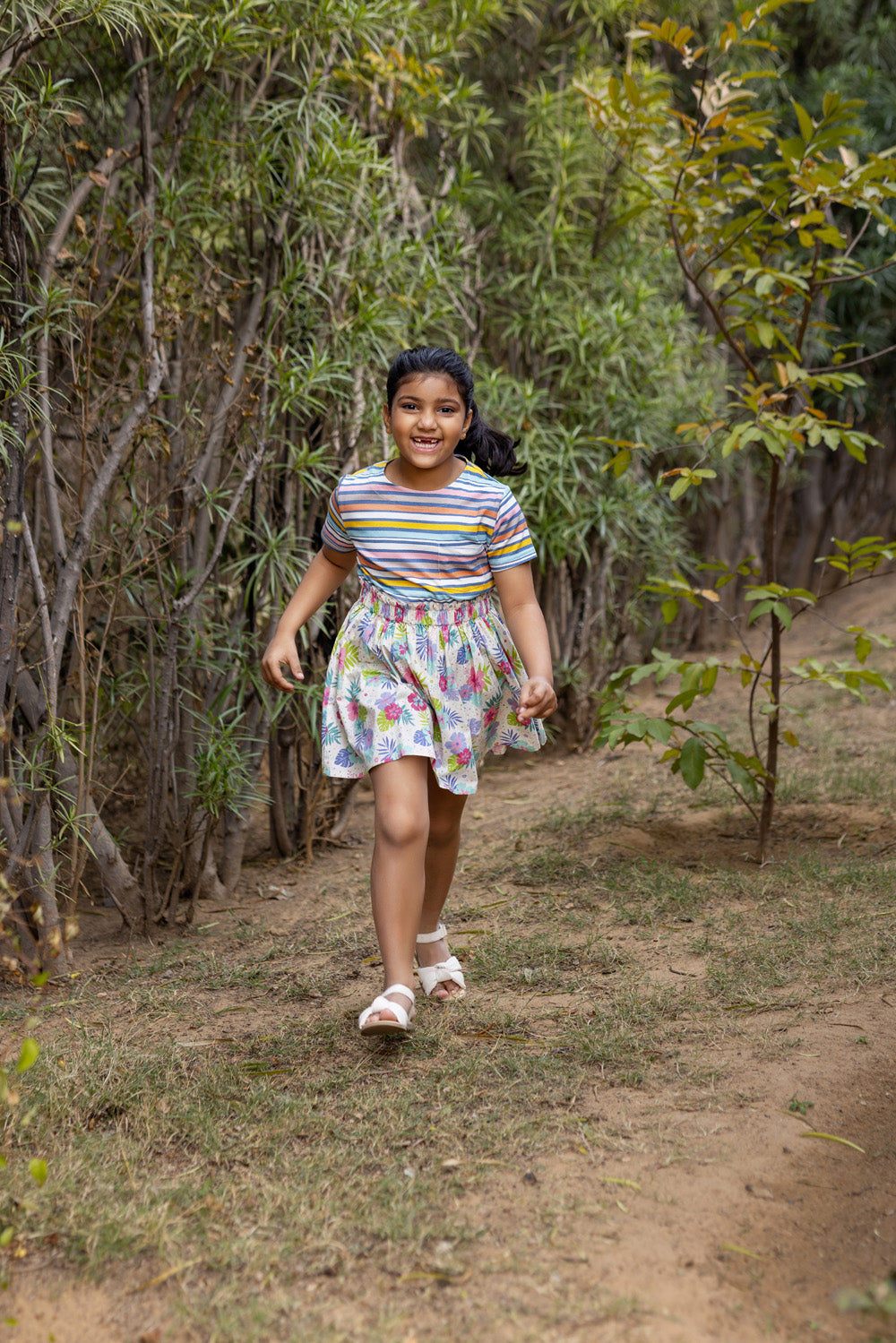 STRIPE AND FLORAL DRESS