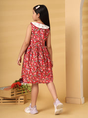 Red Floral Block Print Dress
