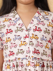Scooter Print A-line Dress