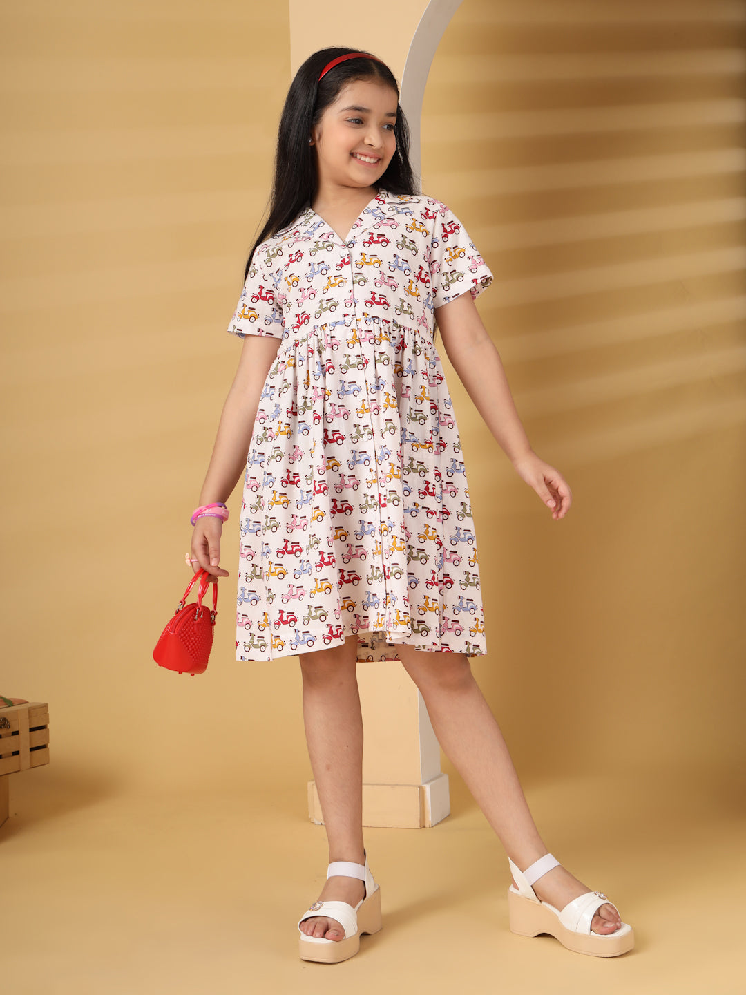Scooter Print A-line Dress