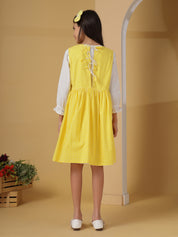 Yellow Checks Pinafore Dress