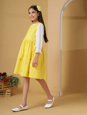 Yellow Checks Pinafore Dress