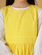 Yellow Checks Pinafore Dress