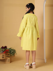 Yellow Checks Smocking Dress