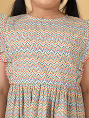 Multicolor Chevron Print Dress