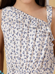 Blue Blossom One-Shoulder Jumpsuit