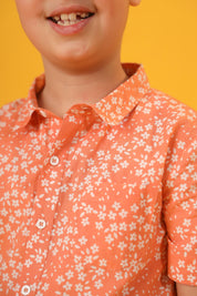 Florals in Orange Shirt