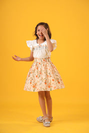 Orange Garden Skirt/ Shorts Set