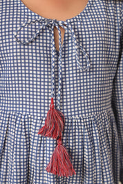 Gingham Checks Embroidery Dress