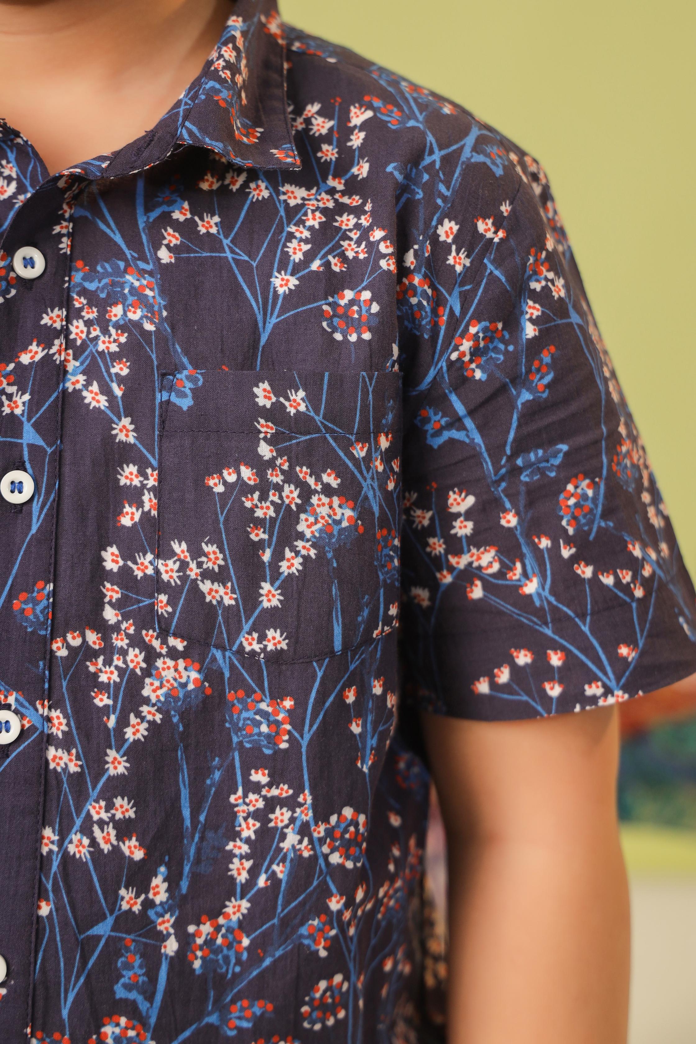 Blue & Red Floral Shirt