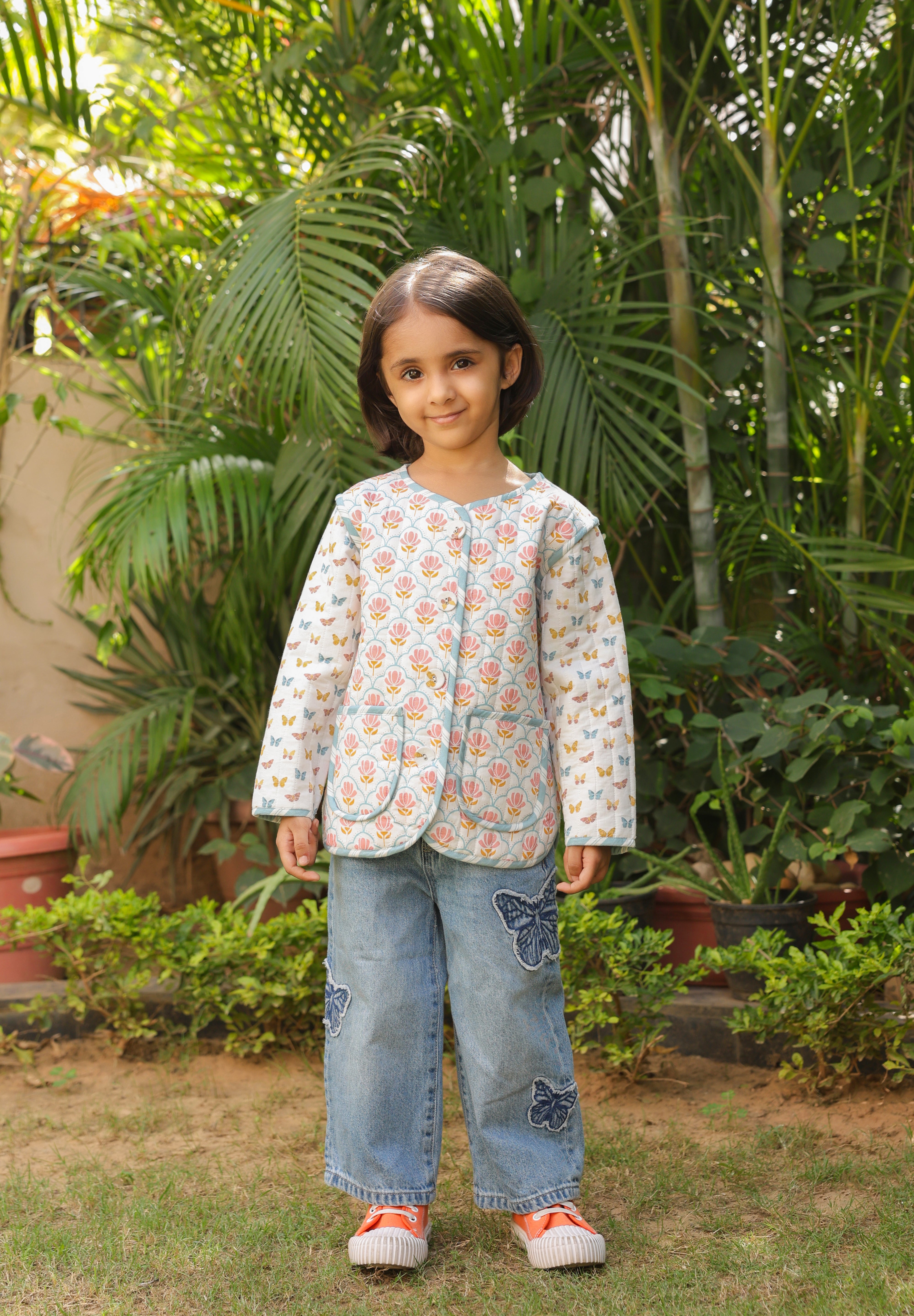 The Butterfly Garden Quilted Jacket for Kids