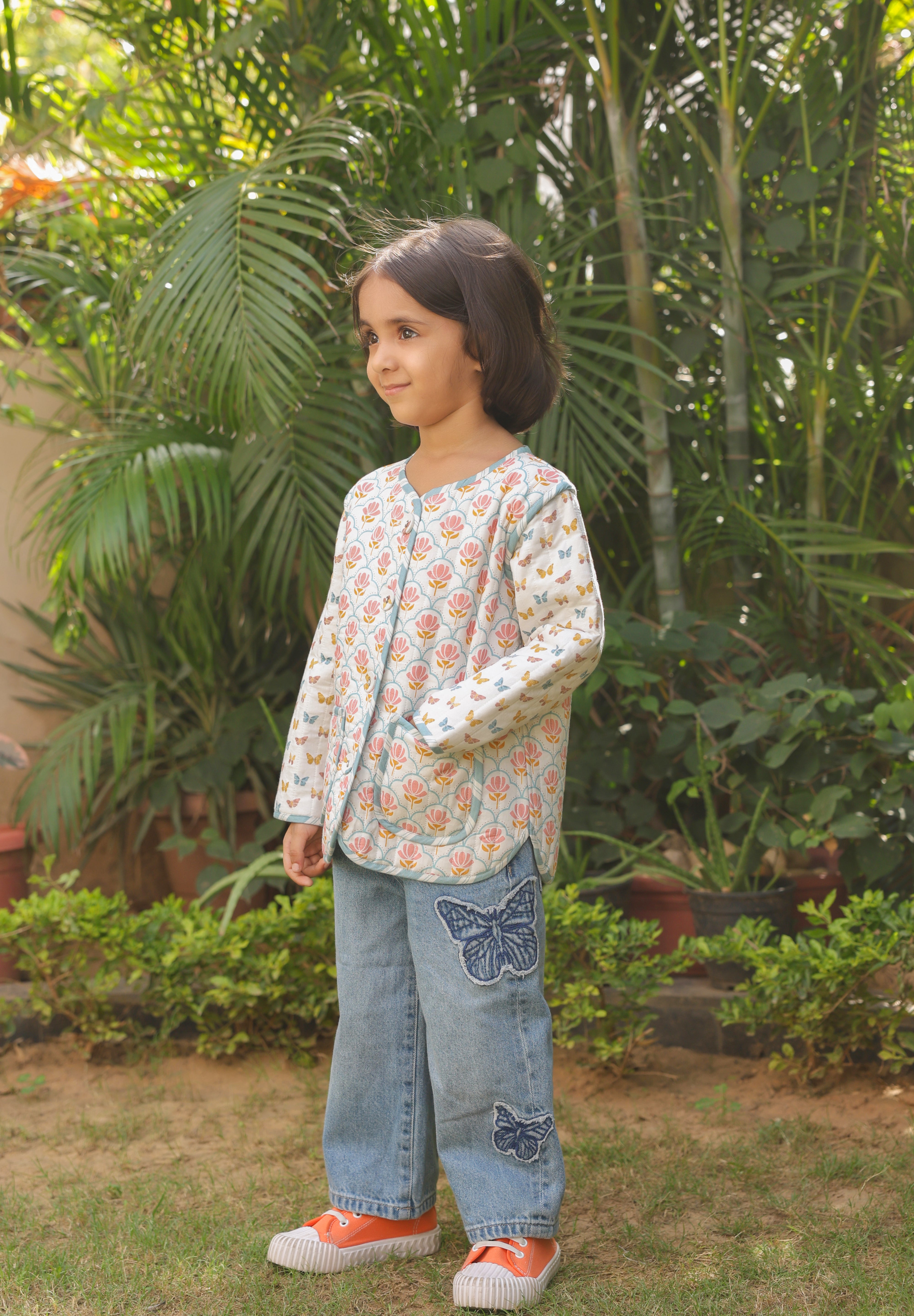 The Butterfly Garden Quilted Jacket for Kids