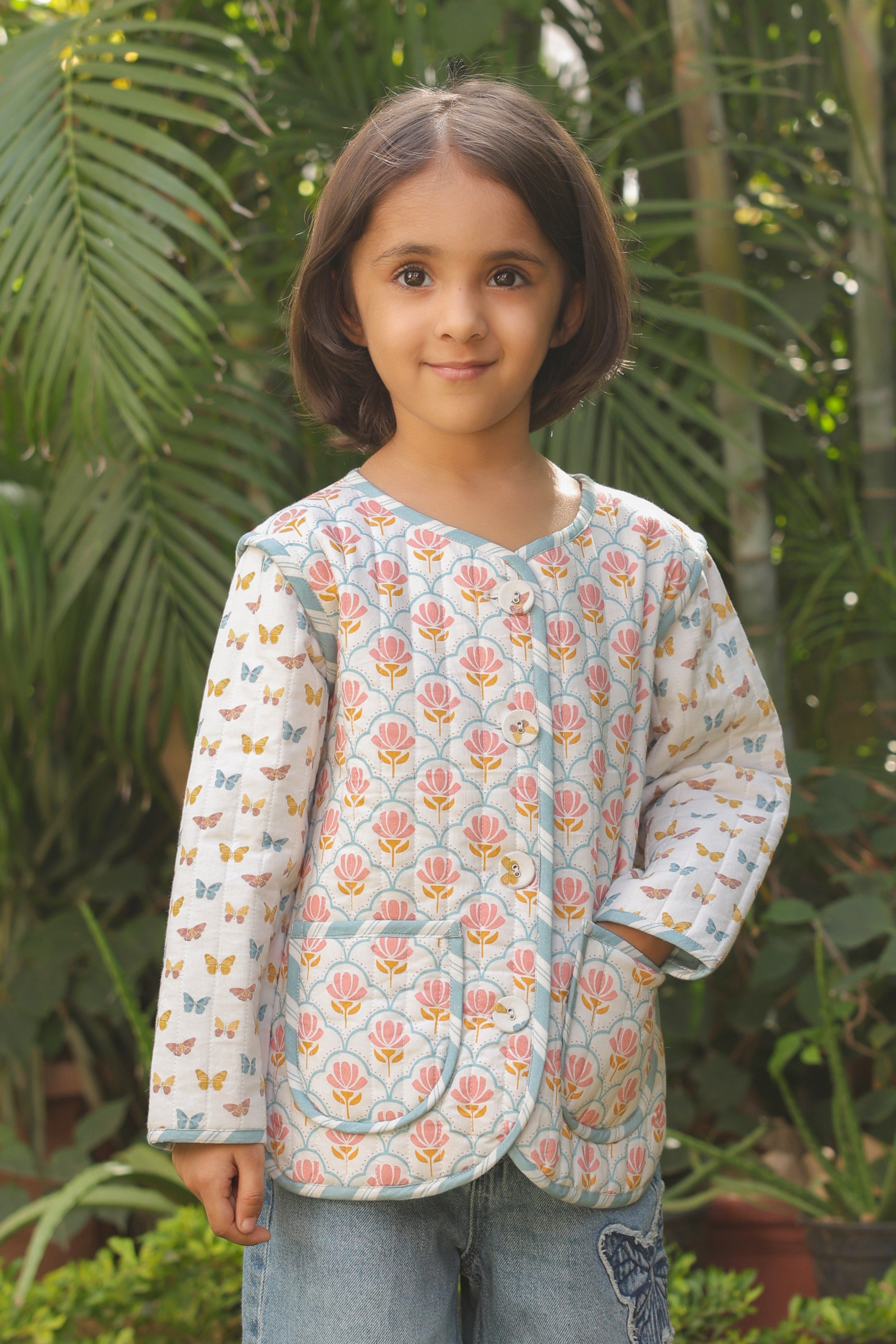 The Butterfly Garden Quilted Jacket for Kids