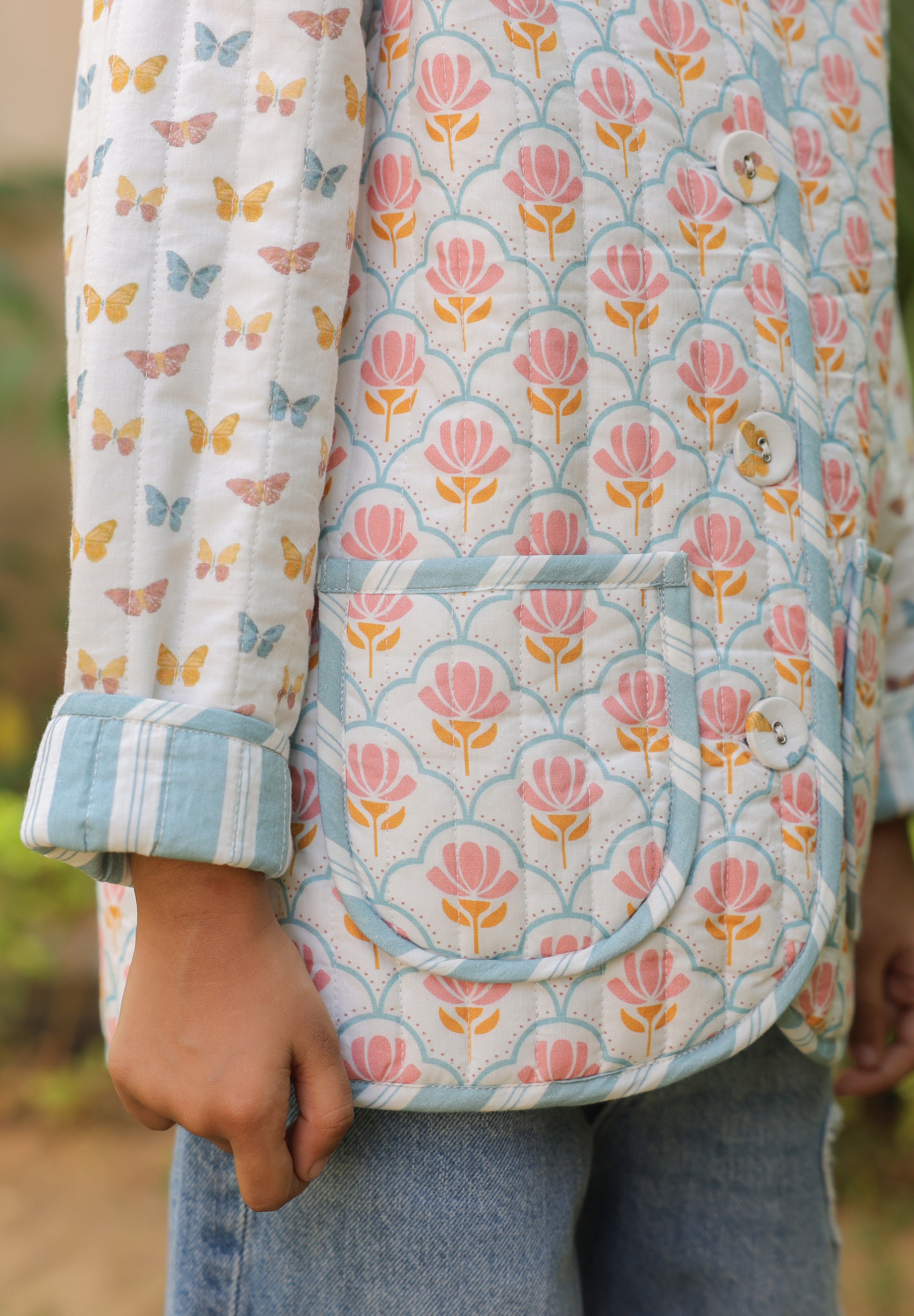 The Butterfly Garden Quilted Jacket for Kids