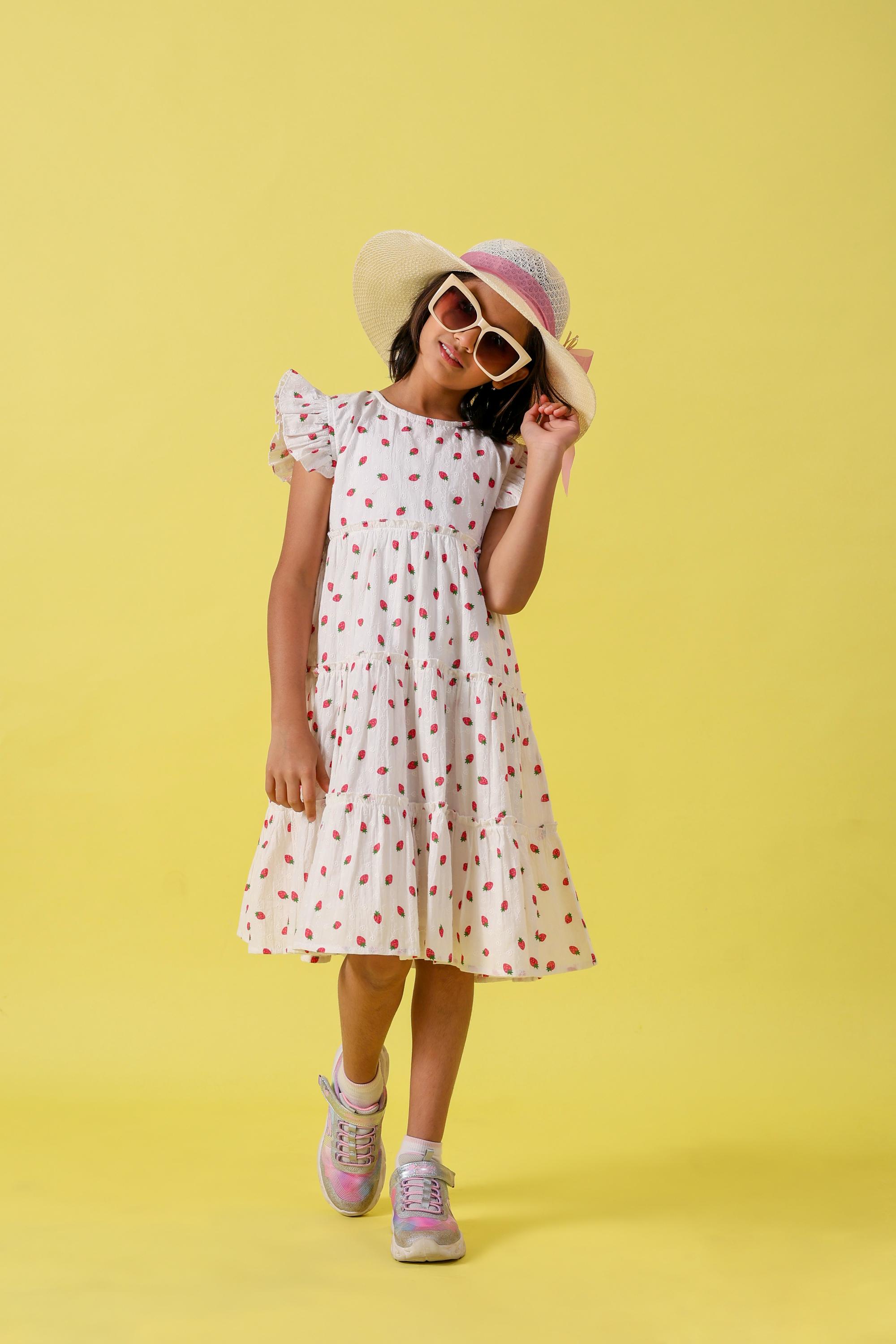 Anglaise Embroidery Strawberry Dress