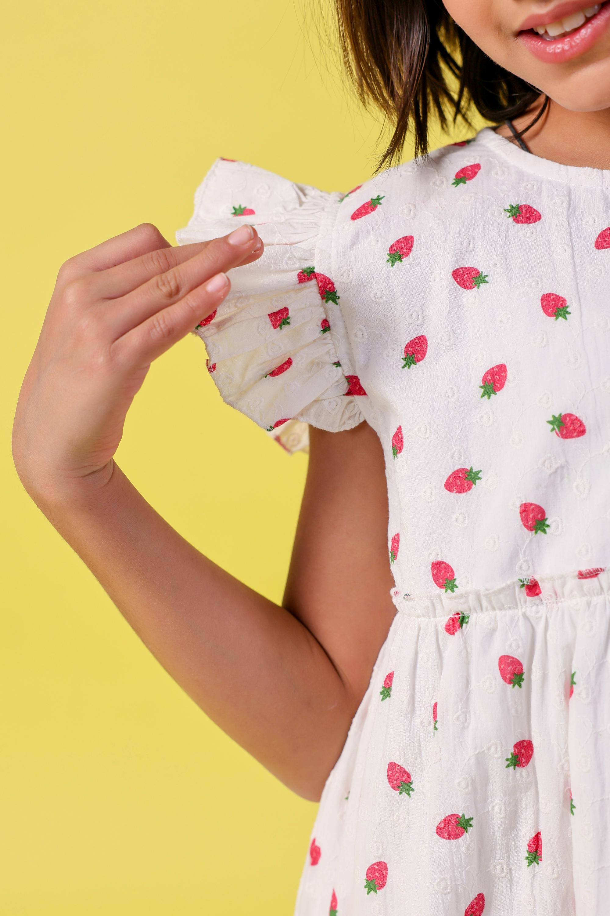 Anglaise Embroidery Strawberry Dress