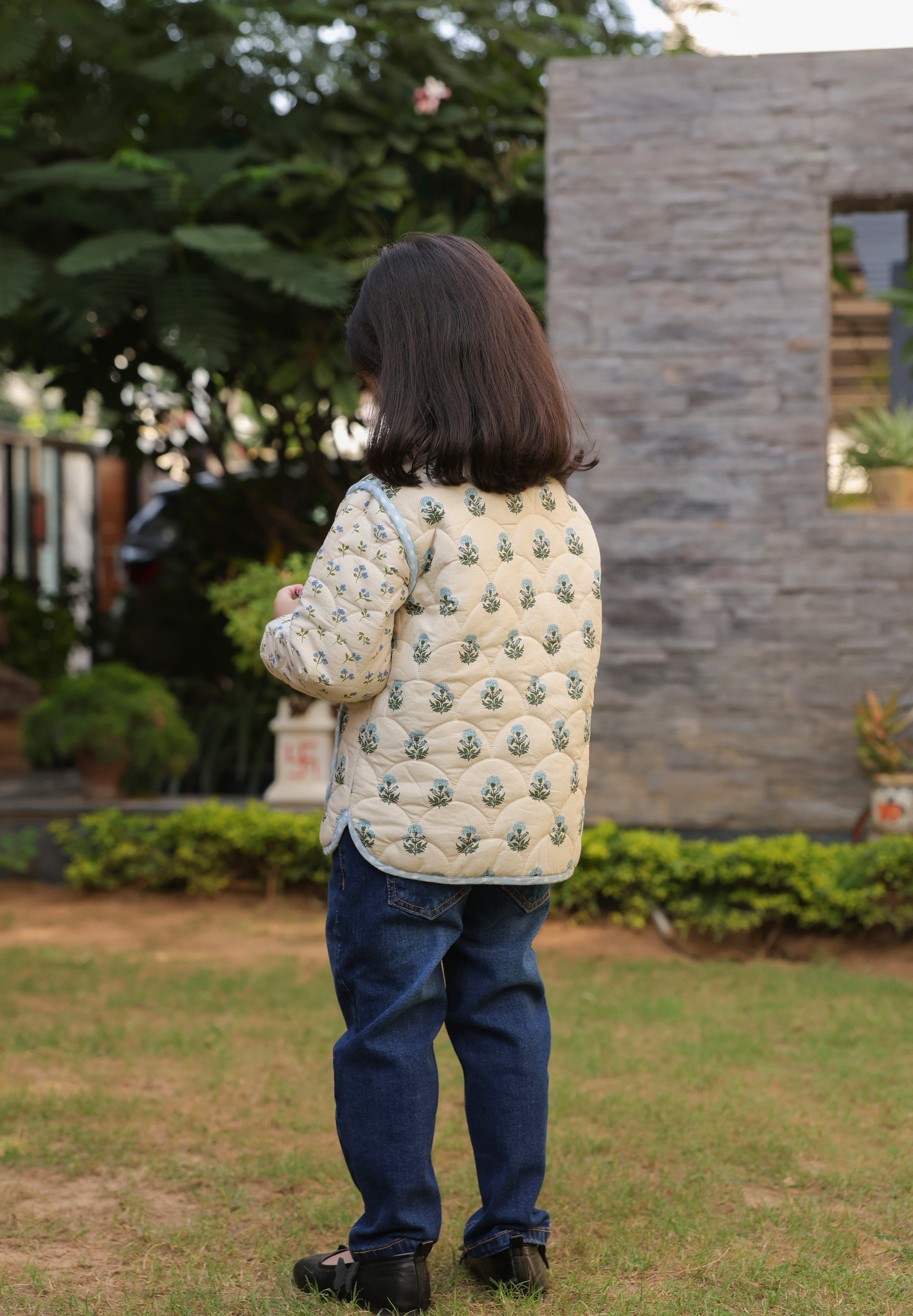 The Mughal Garden Quilted Jacket for Kids