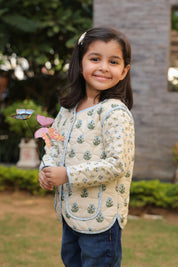 The Mughal Garden Quilted Jacket for Kids