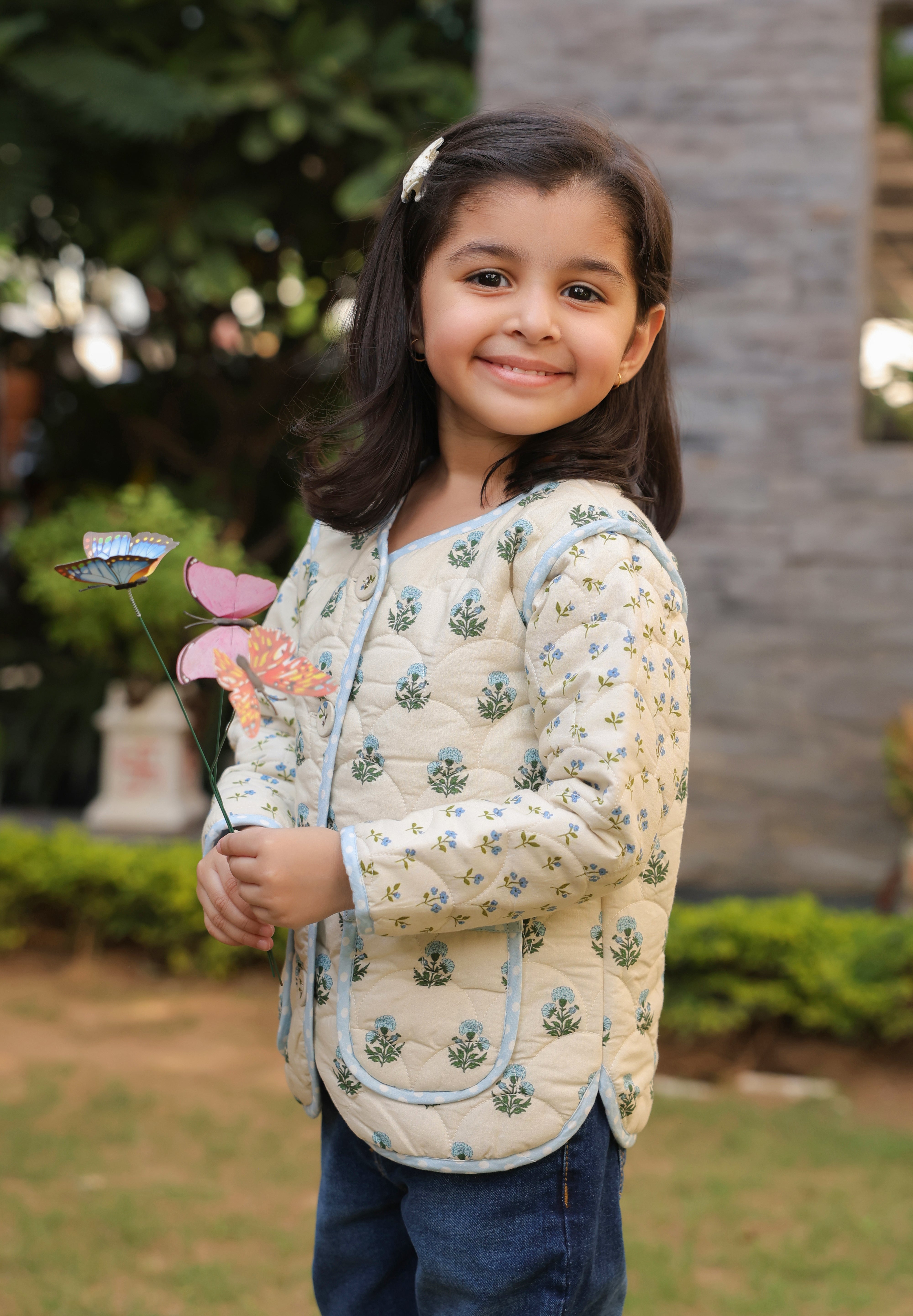 The Mughal Garden Quilted Jacket for Kids