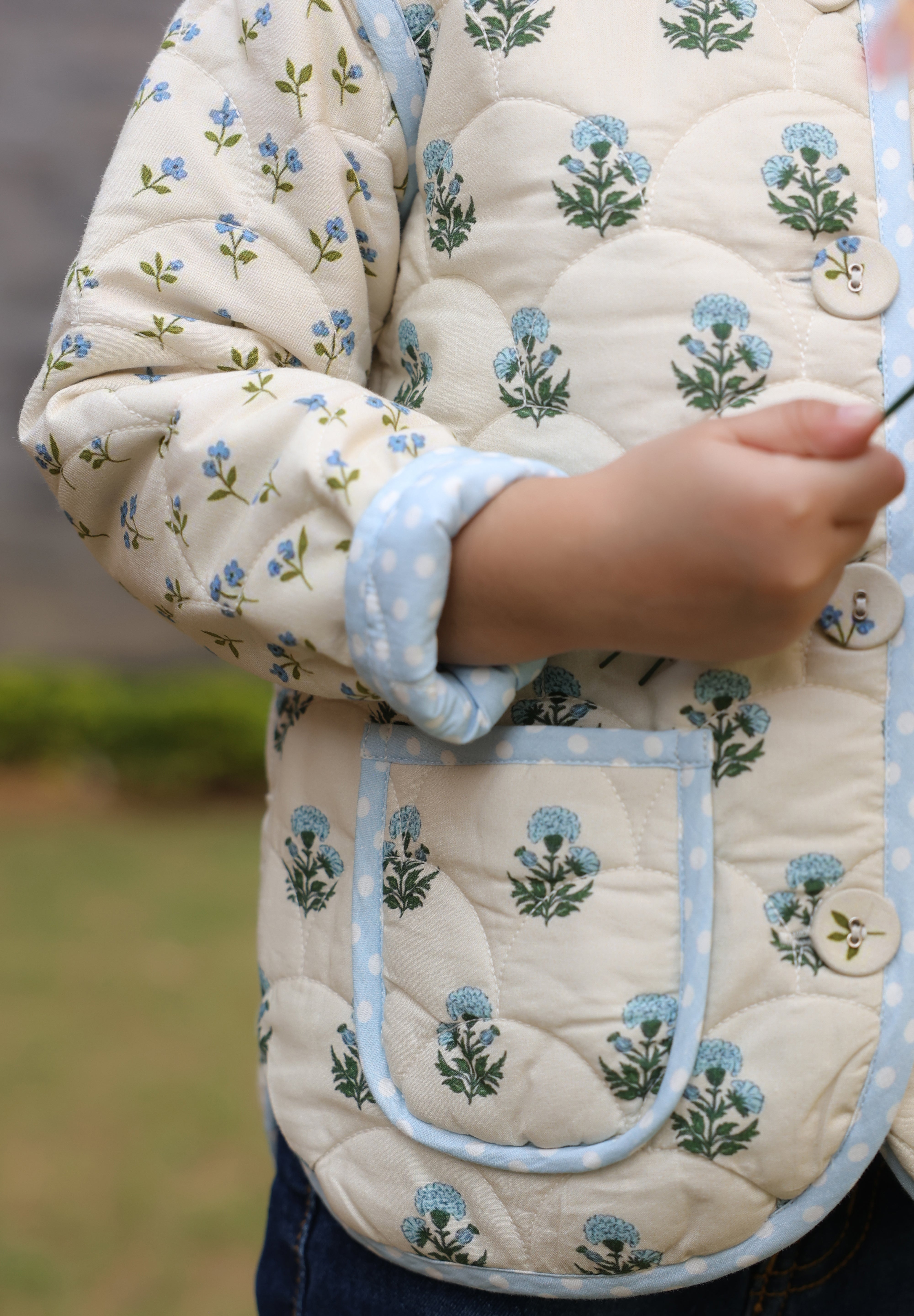The Mughal Garden Quilted Jacket for Kids