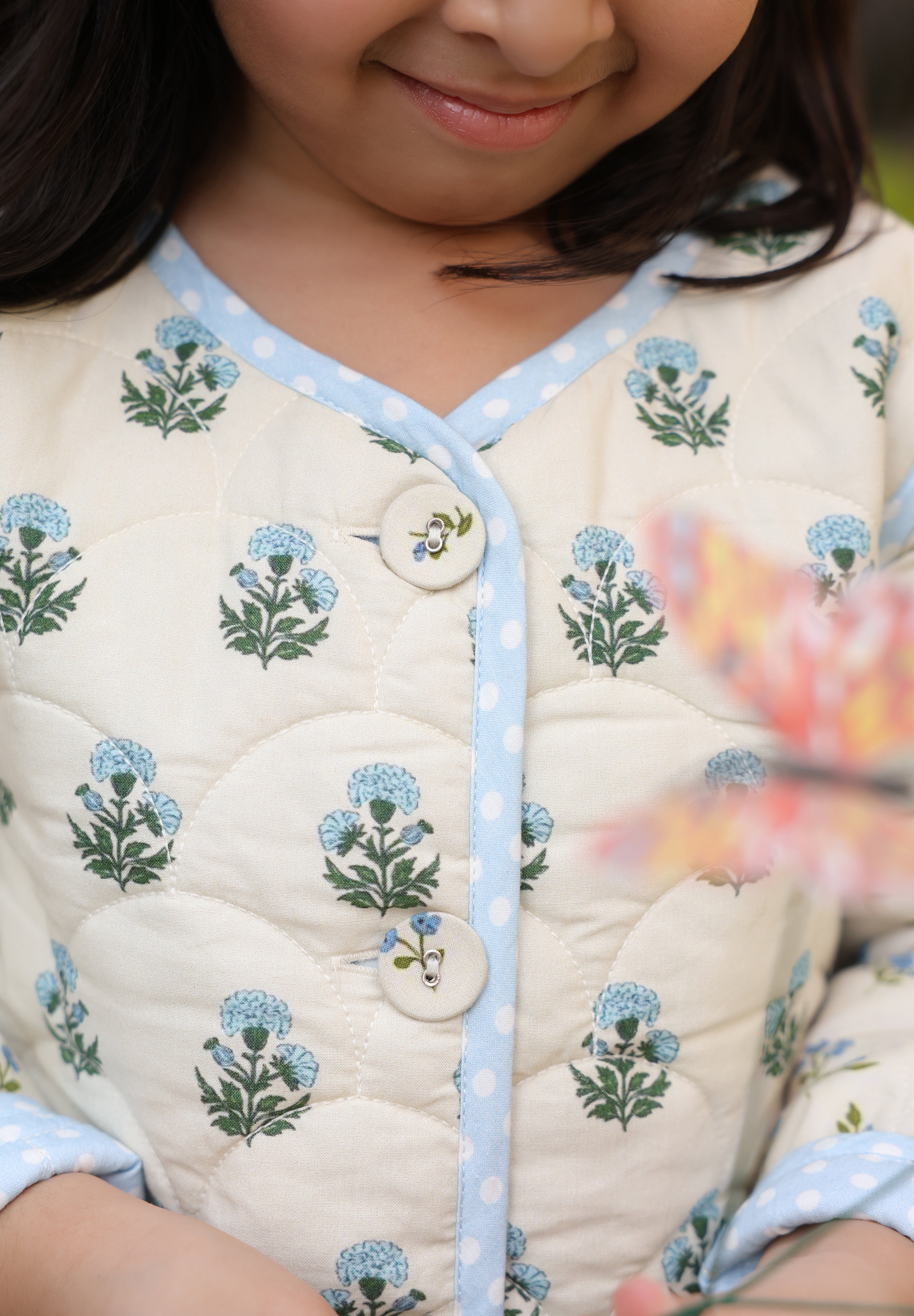 The Mughal Garden Quilted Jacket for Kids