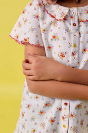 Red and White Floral Shirt