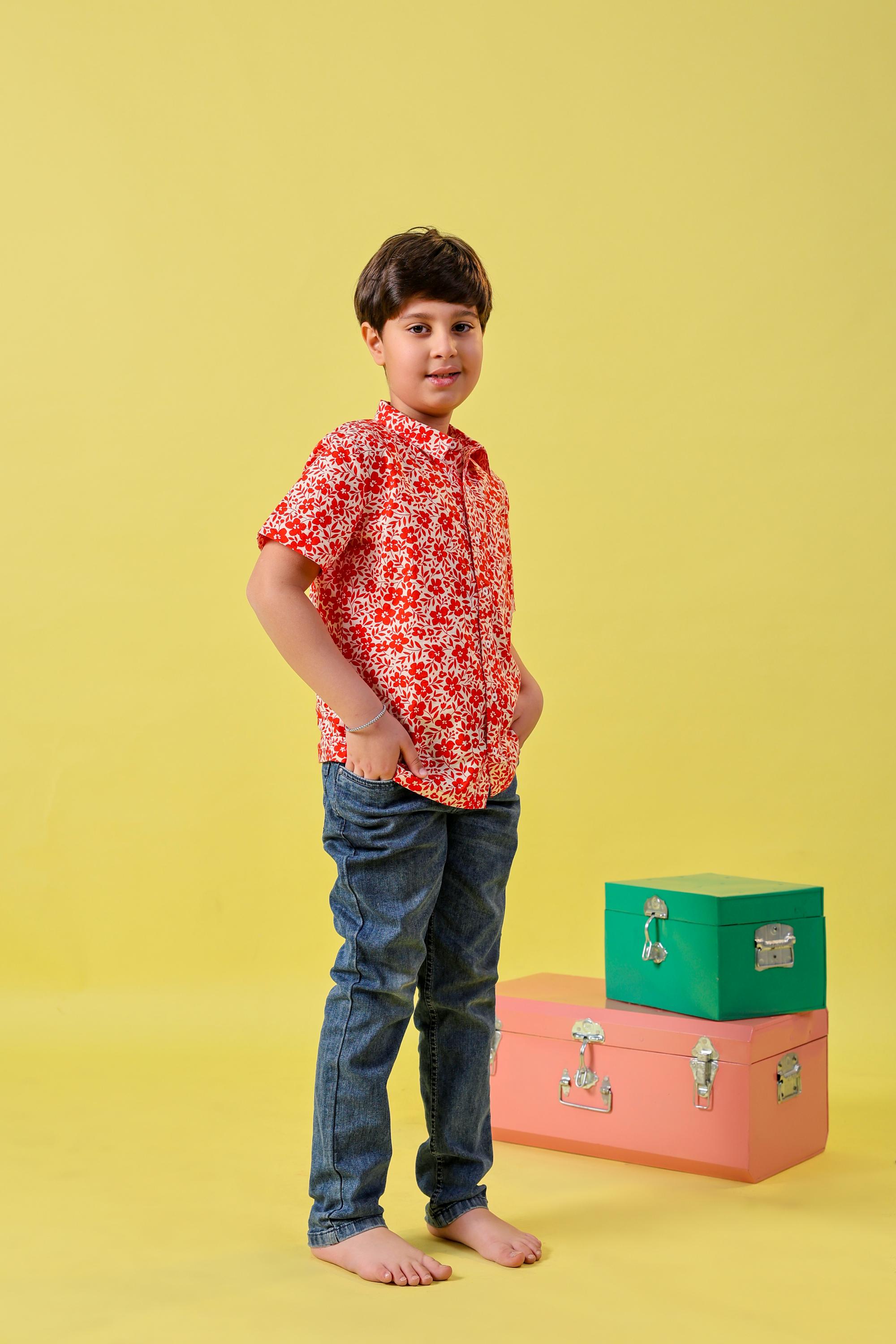 Red Floral Shirt