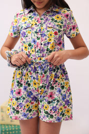 Wildbloom Floral Shirt Jumpsuit for Girls