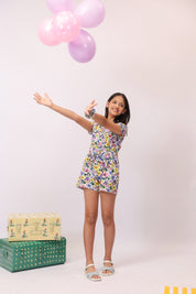 Wildbloom Floral Shirt Jumpsuit for Girls