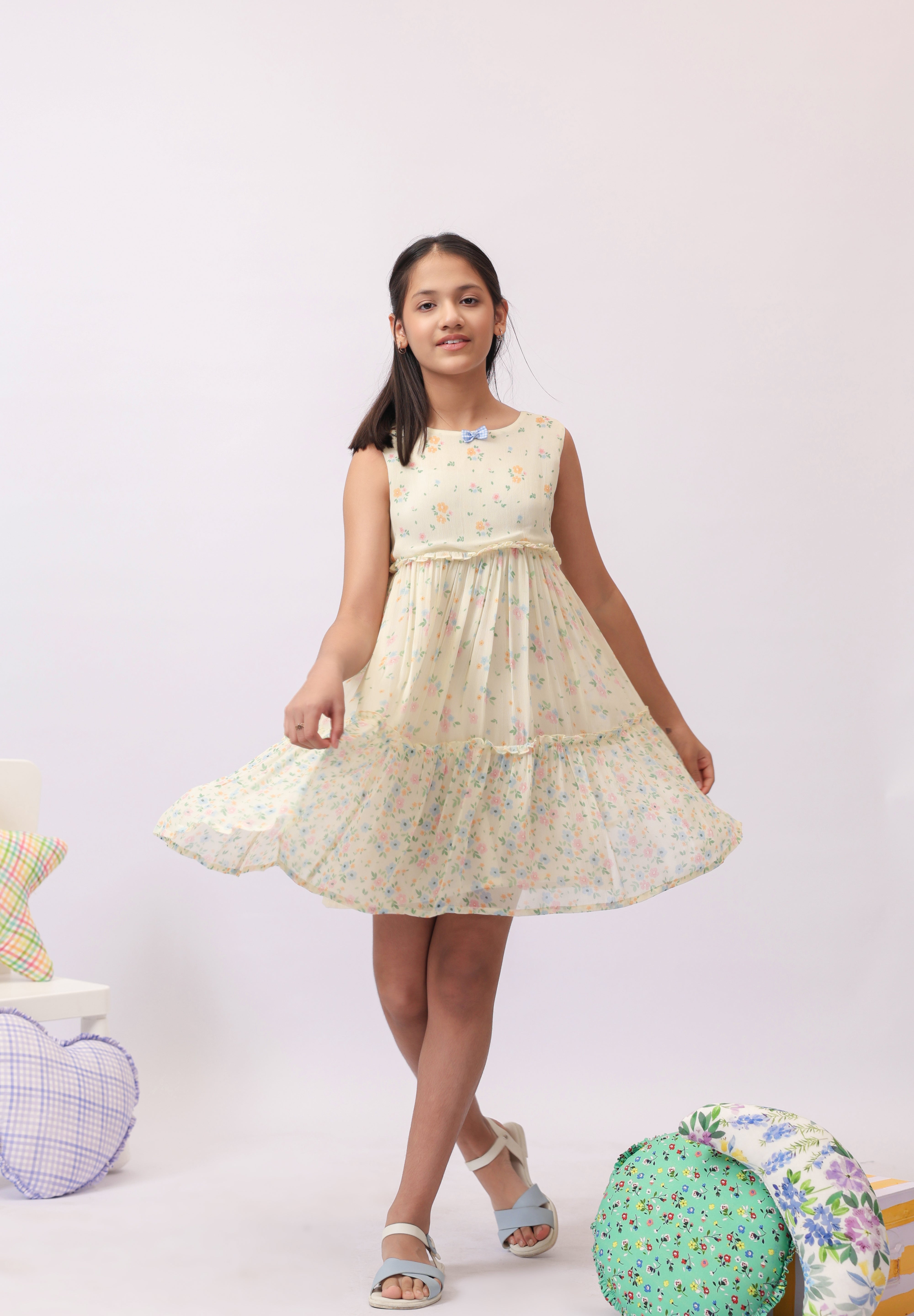Ditsy Floral Tiered Dress for Girls