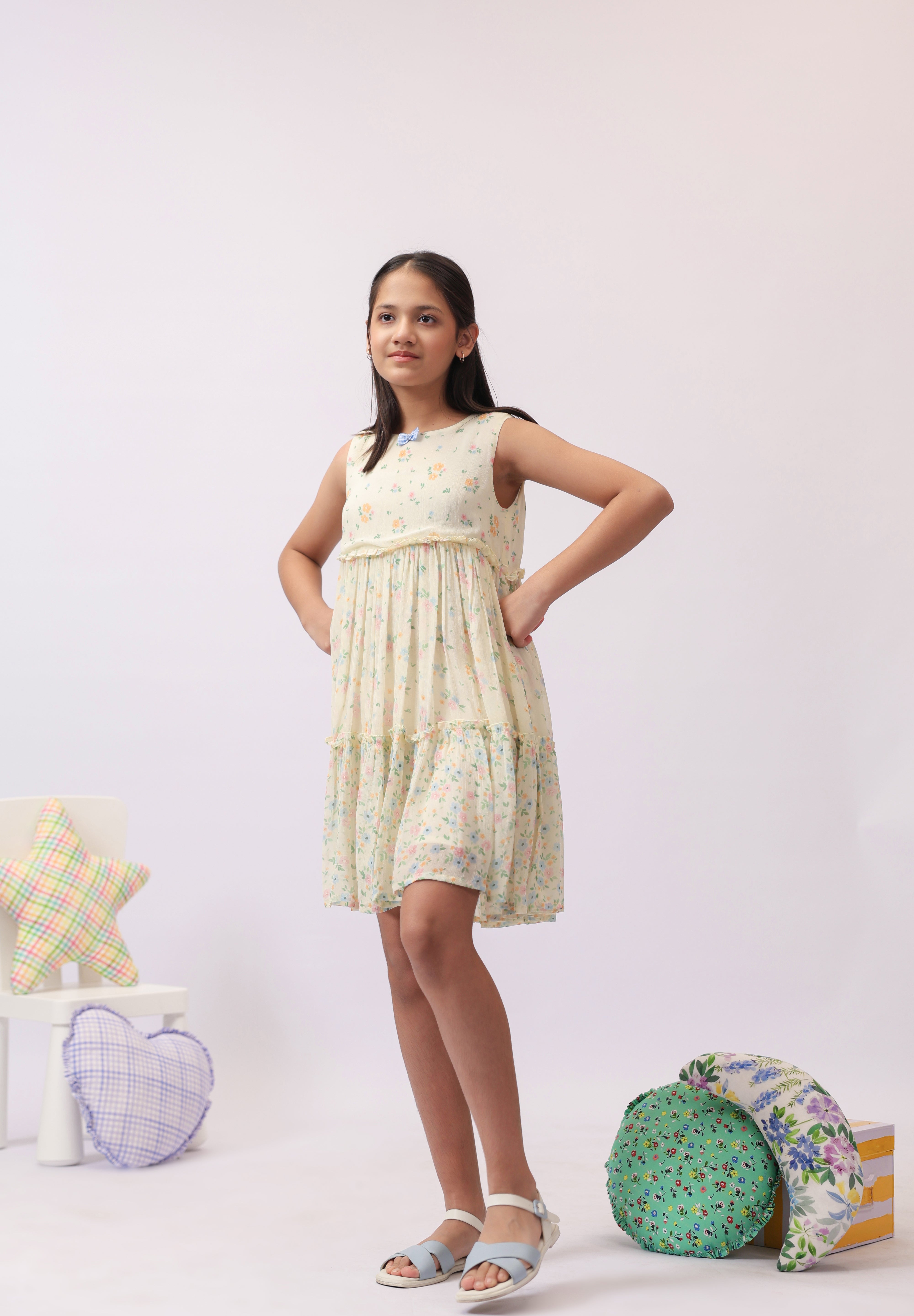 Ditsy Floral Tiered Dress for Girls