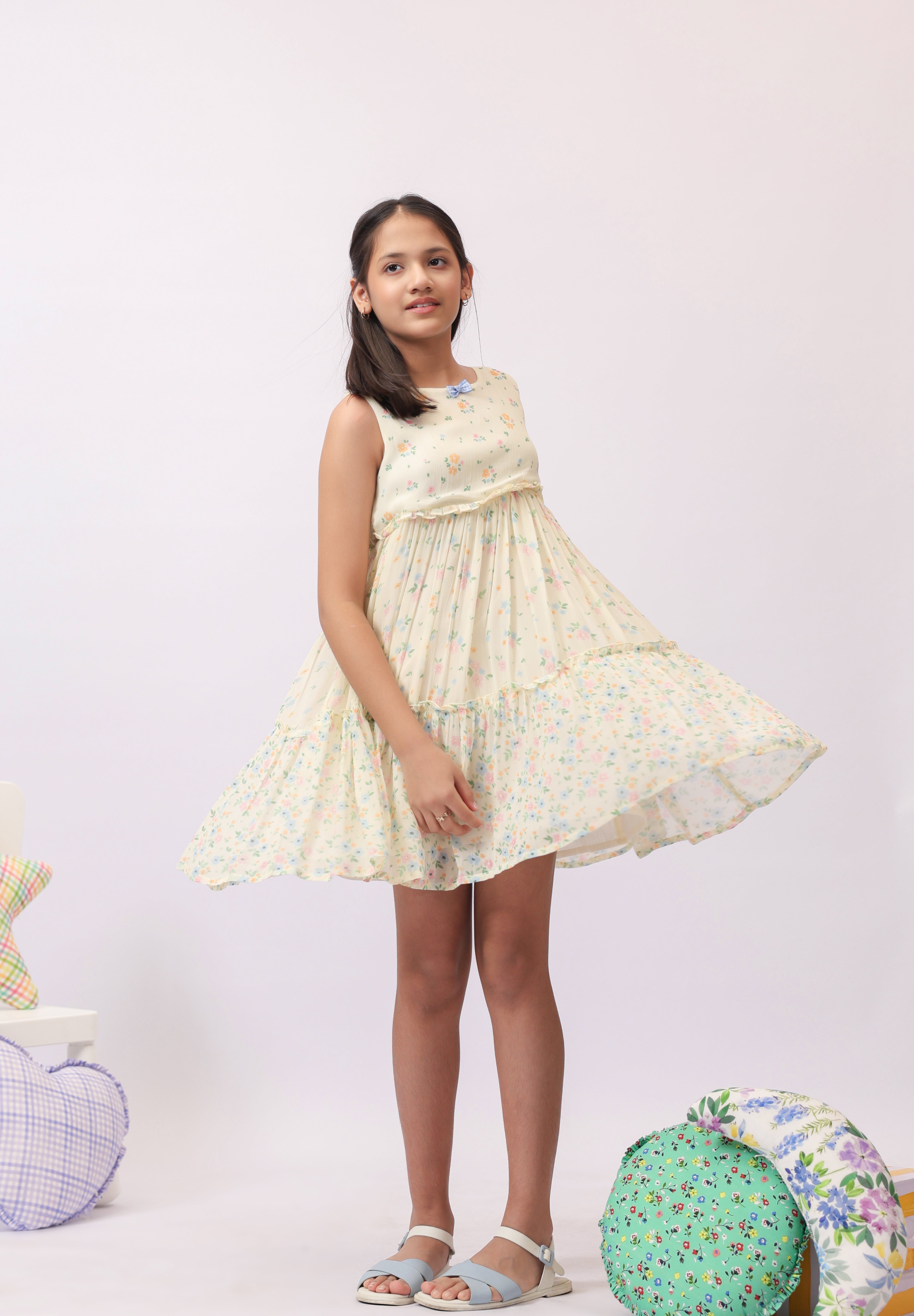 Ditsy Floral Tiered Dress for Girls