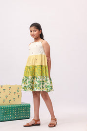 Floral Tiered Strappy Dress for Girls