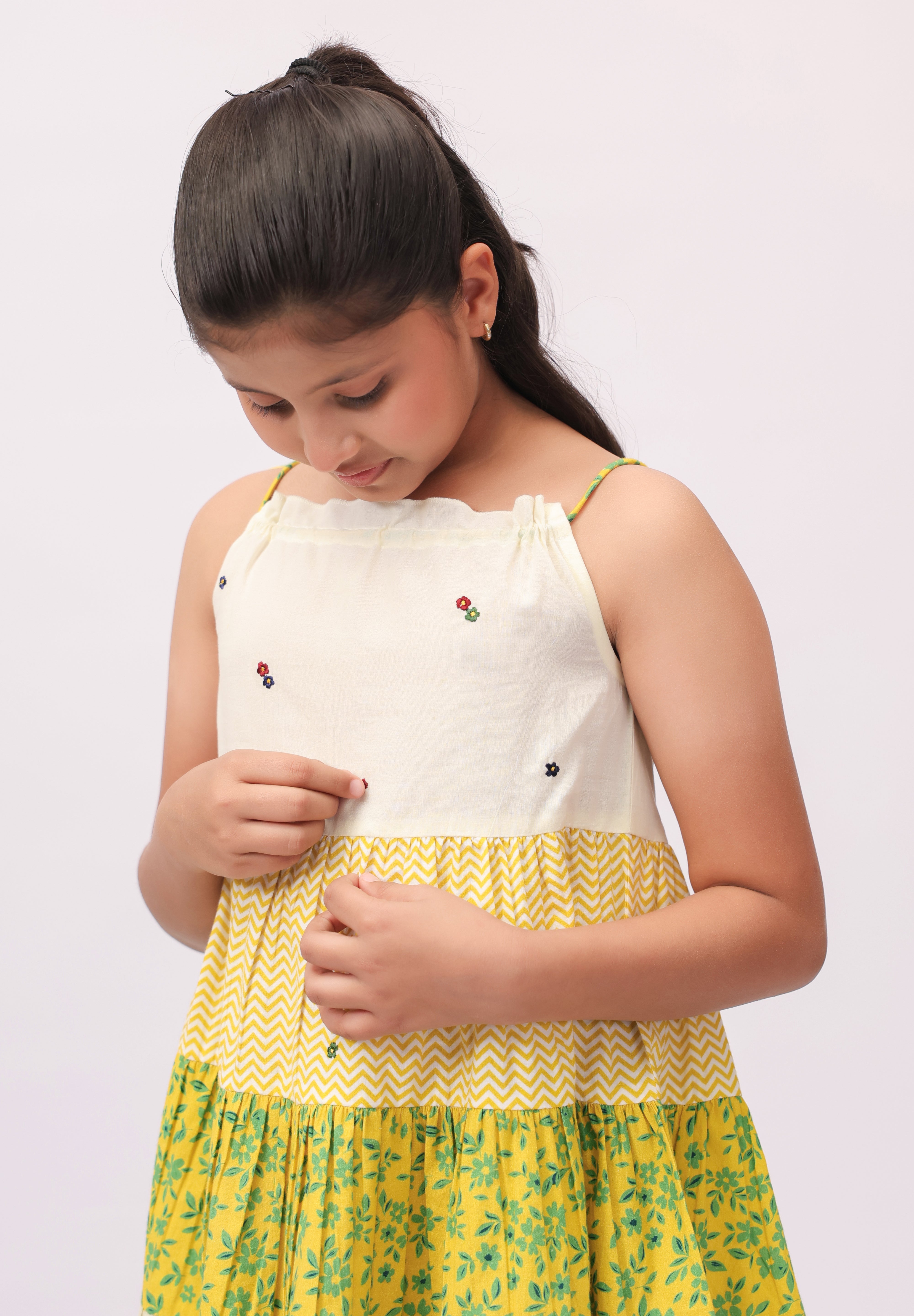 Floral Tiered Strappy Dress for Girls