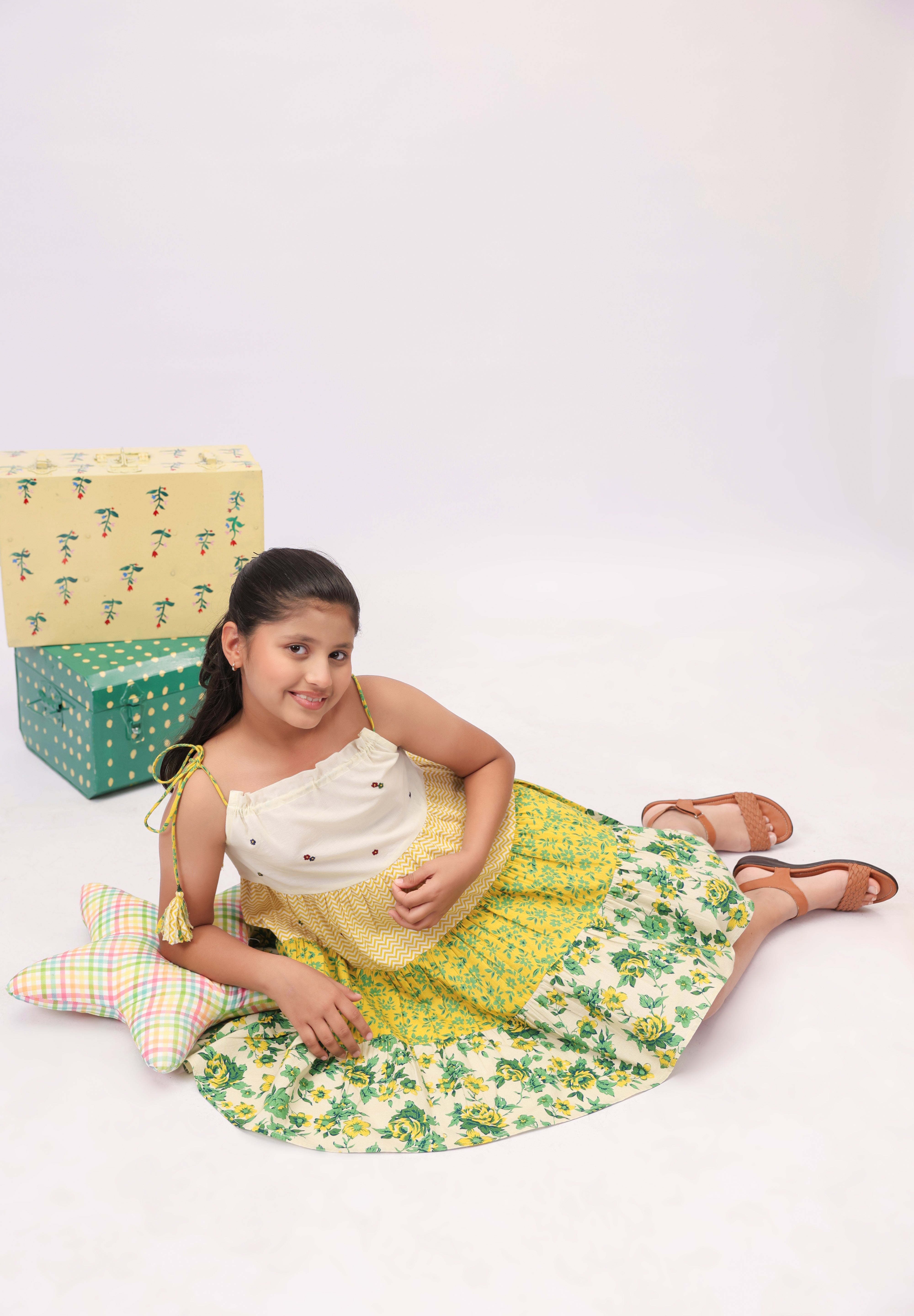 Floral Tiered Strappy Dress for Girls