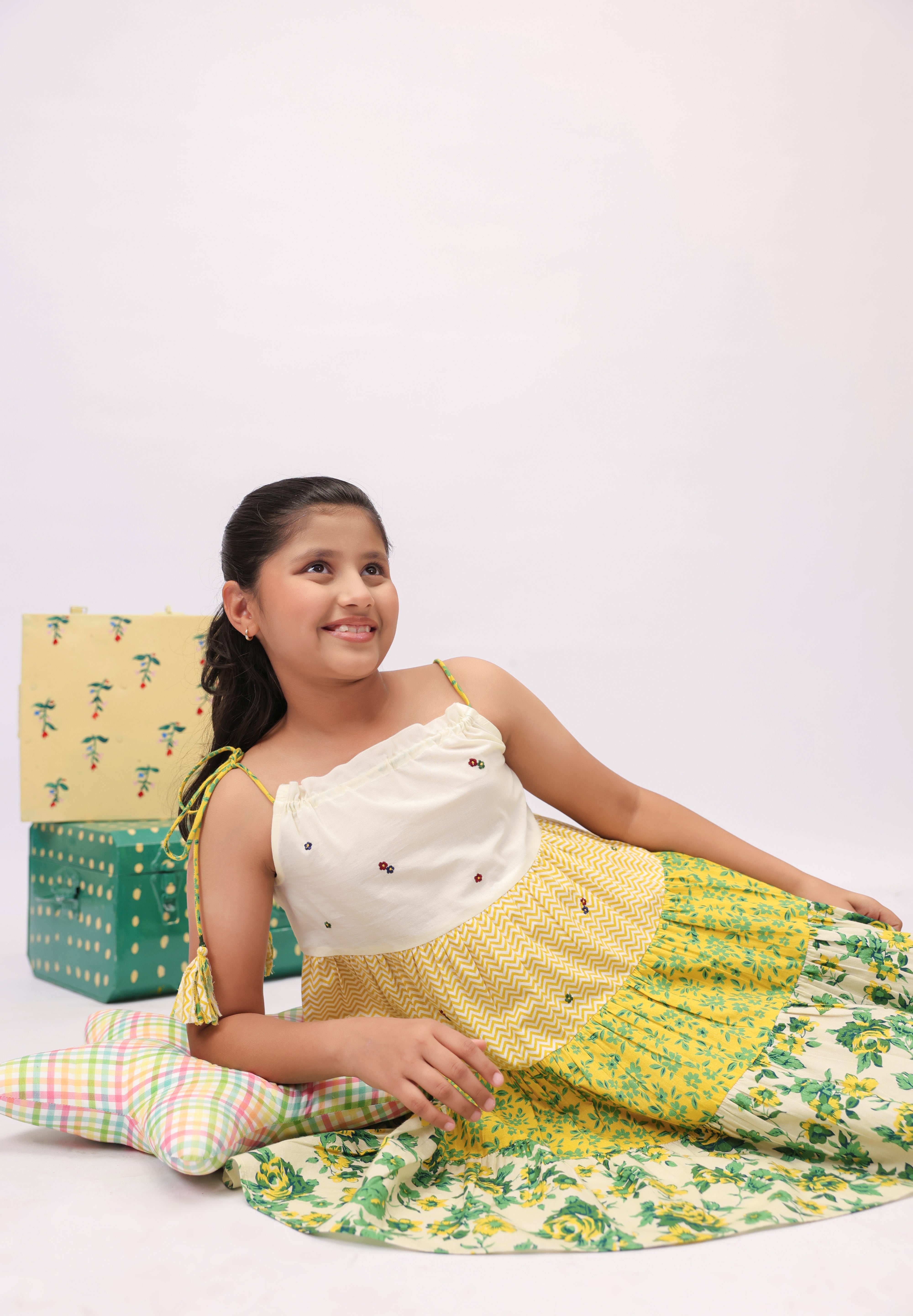 Floral Tiered Strappy Dress for Girls