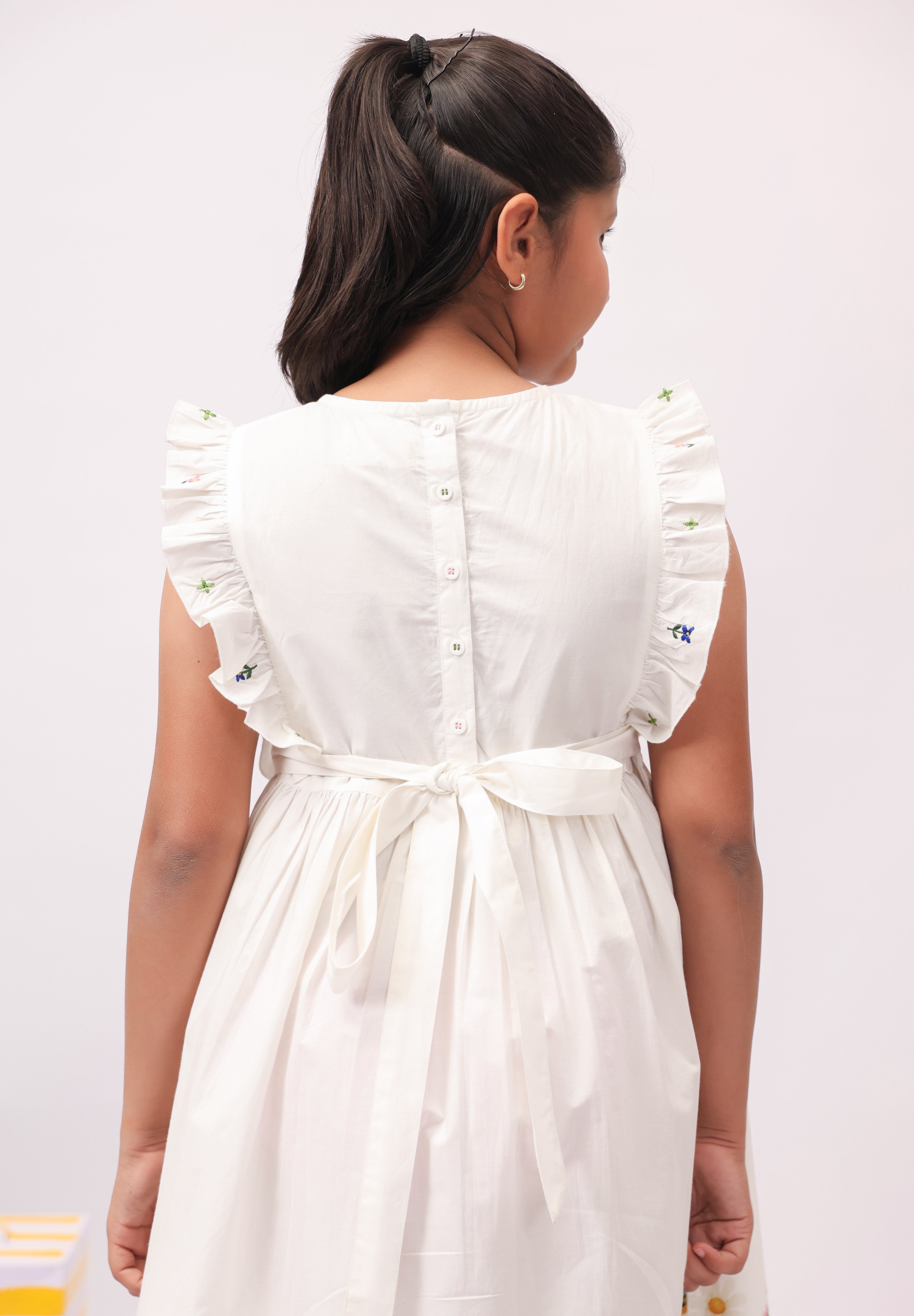 Wildflower White Embroidered Border Dress
