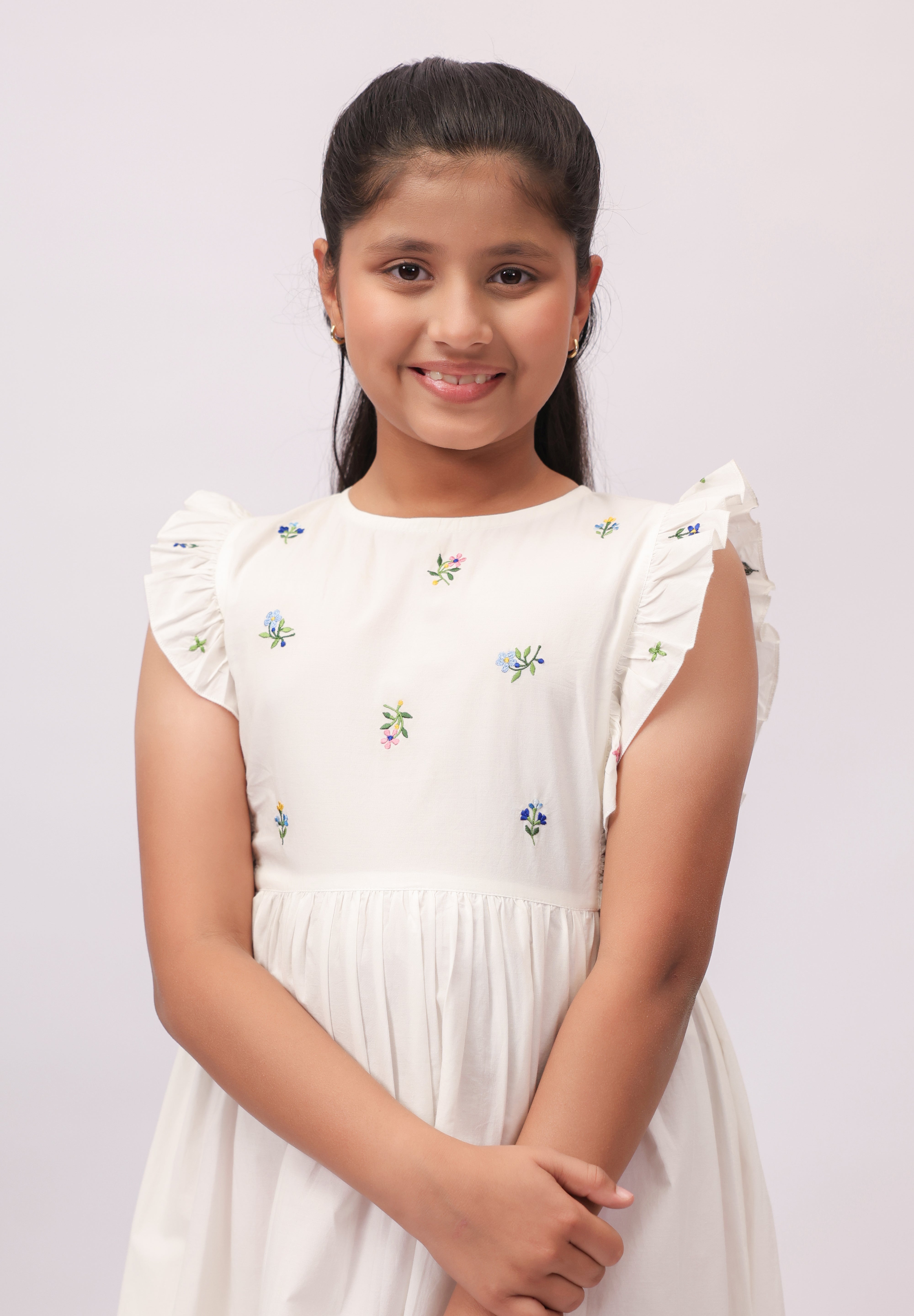 Wildflower White Embroidered Border Dress